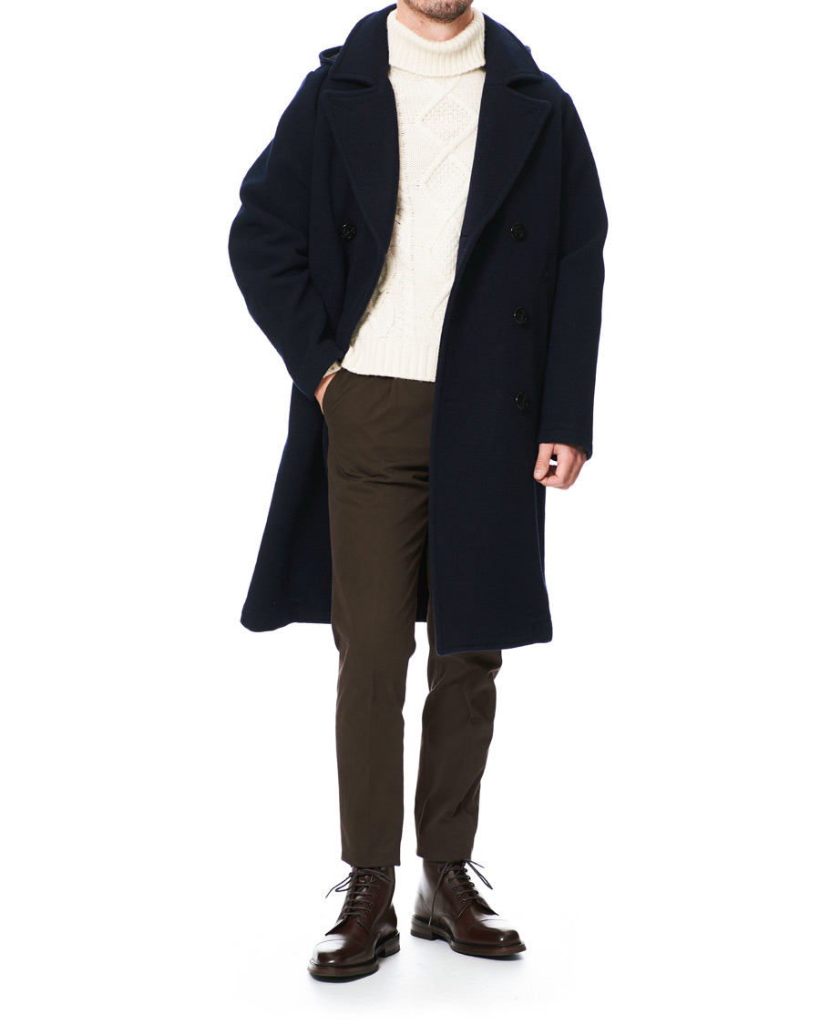 Herre | Jakker | Gloverall | Shakelton Long Peacoat Navy