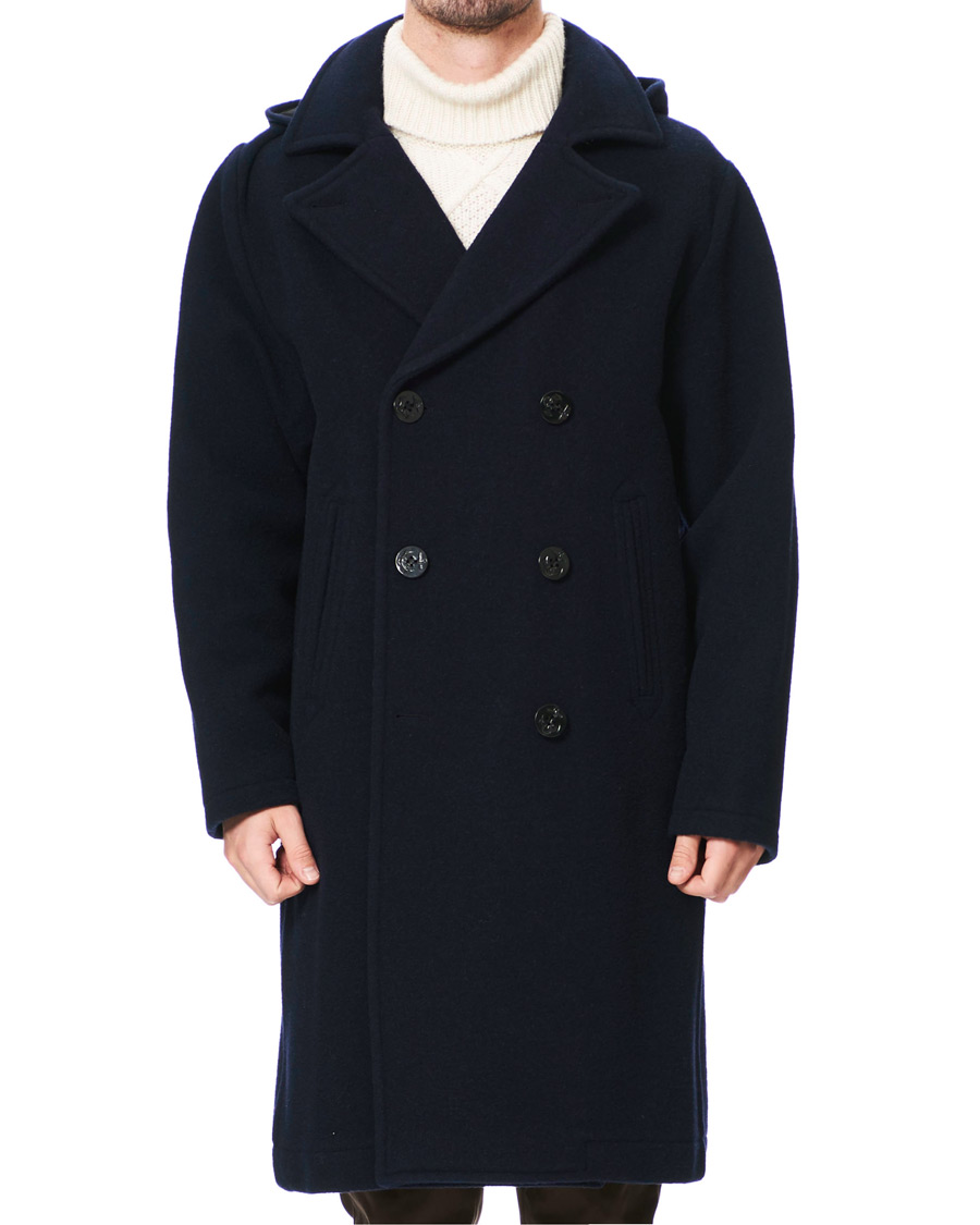 Herre | Jakker | Gloverall | Shakelton Long Peacoat Navy