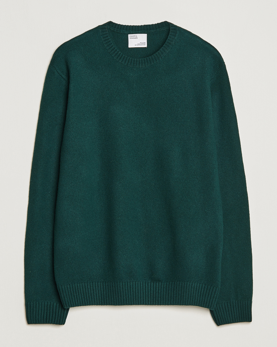 Herre | Trøjer | Colorful Standard | Classic Merino Wool Crew Neck Emerald Green