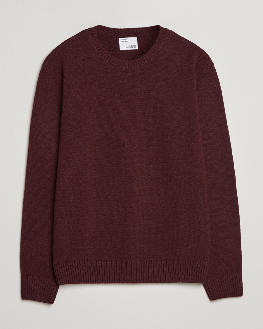 Herre | Trøjer | Colorful Standard | Classic Merino Wool Crew Neck Oxblood Red