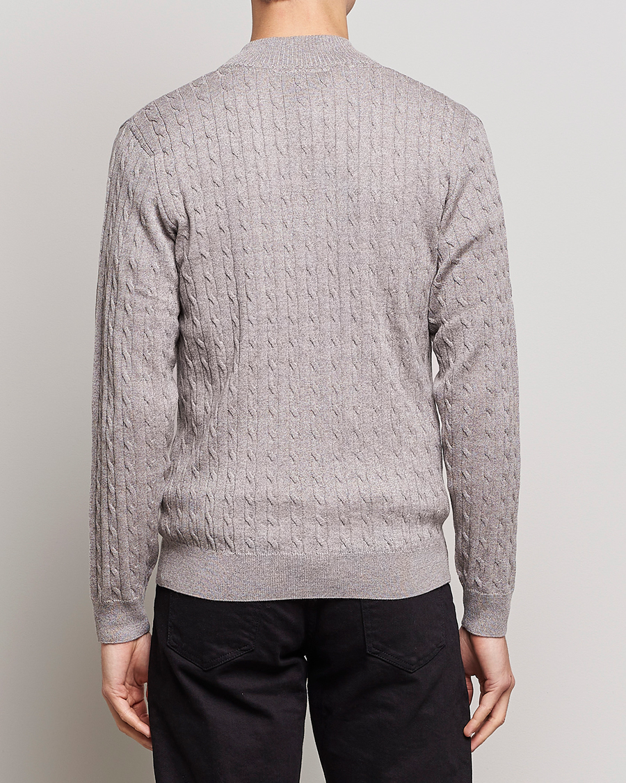Herre | Trøjer | Stenströms | Merino Wool Cable Half Zip Beige