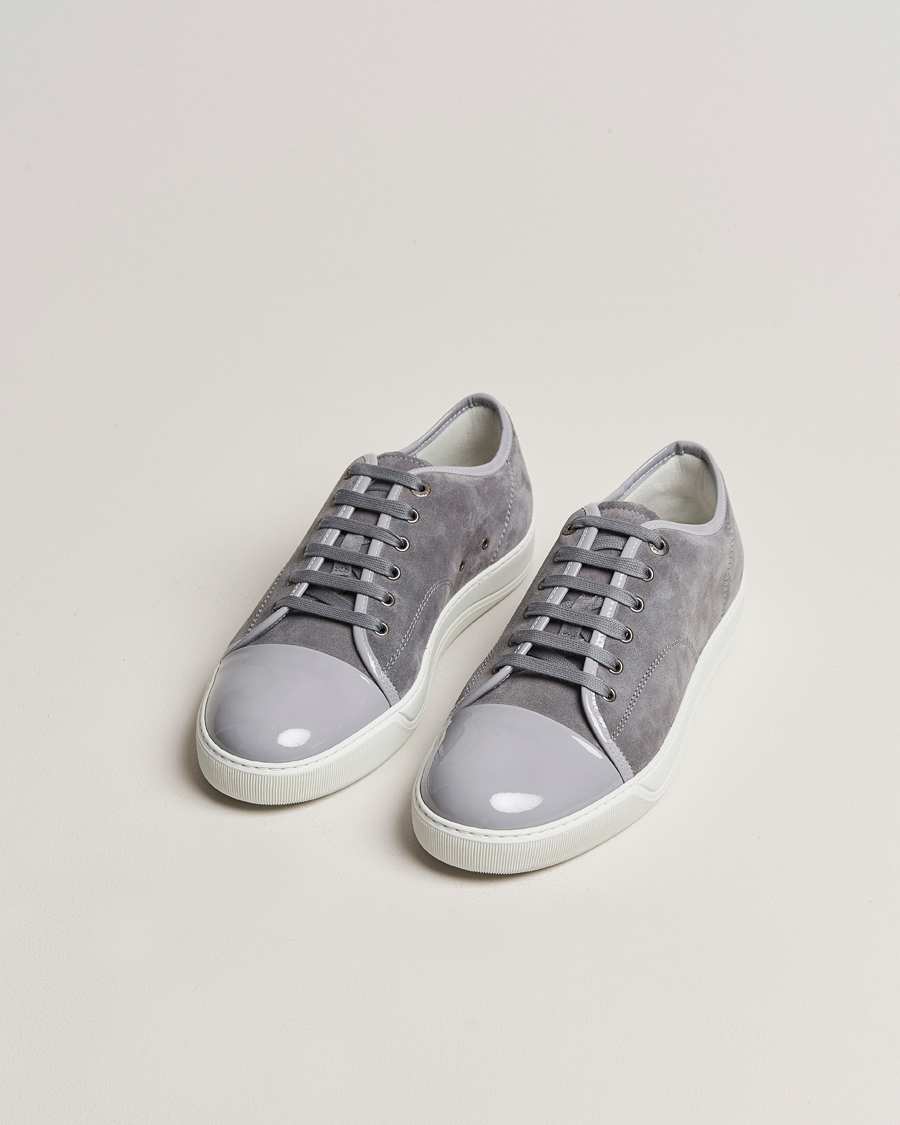 Herre | Luxury Brands | Lanvin | Patent Cap Toe Sneaker Light Grey