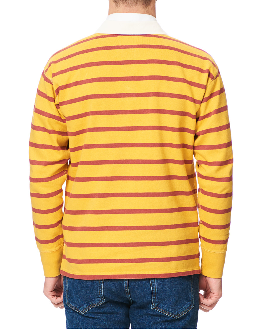 Herre | Trøjer | Drake's | Long Sleeve Rugby Strype Yellow/Red