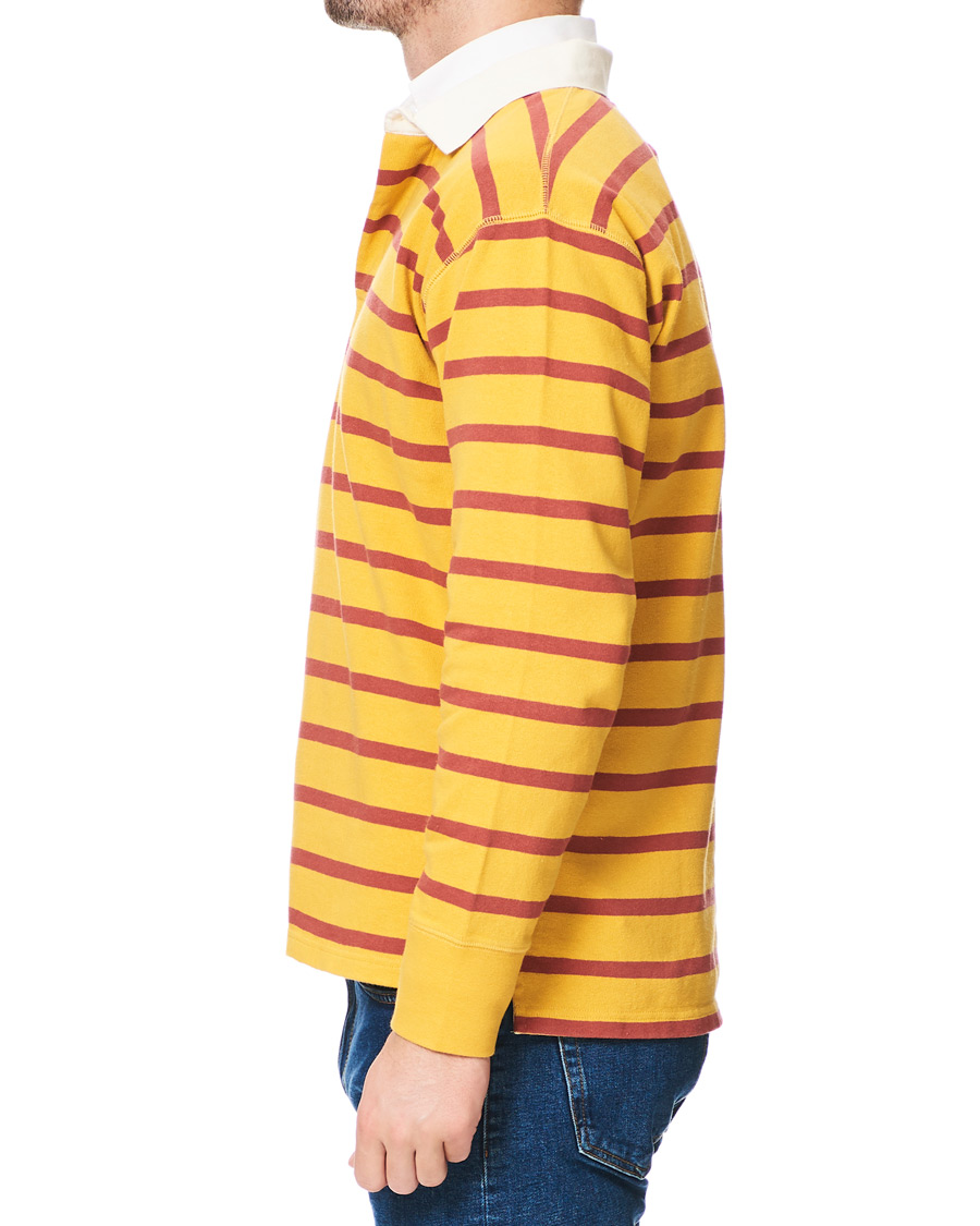Herre | Trøjer | Drake's | Long Sleeve Rugby Strype Yellow/Red