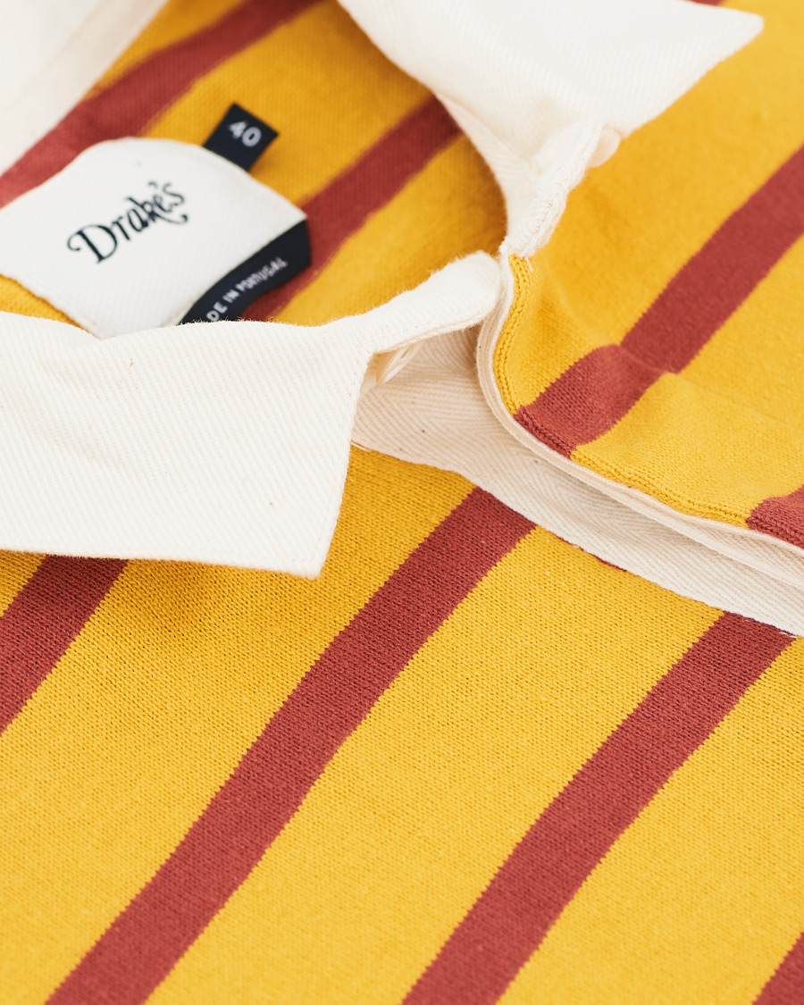 Herre | Trøjer | Drake's | Long Sleeve Rugby Strype Yellow/Red