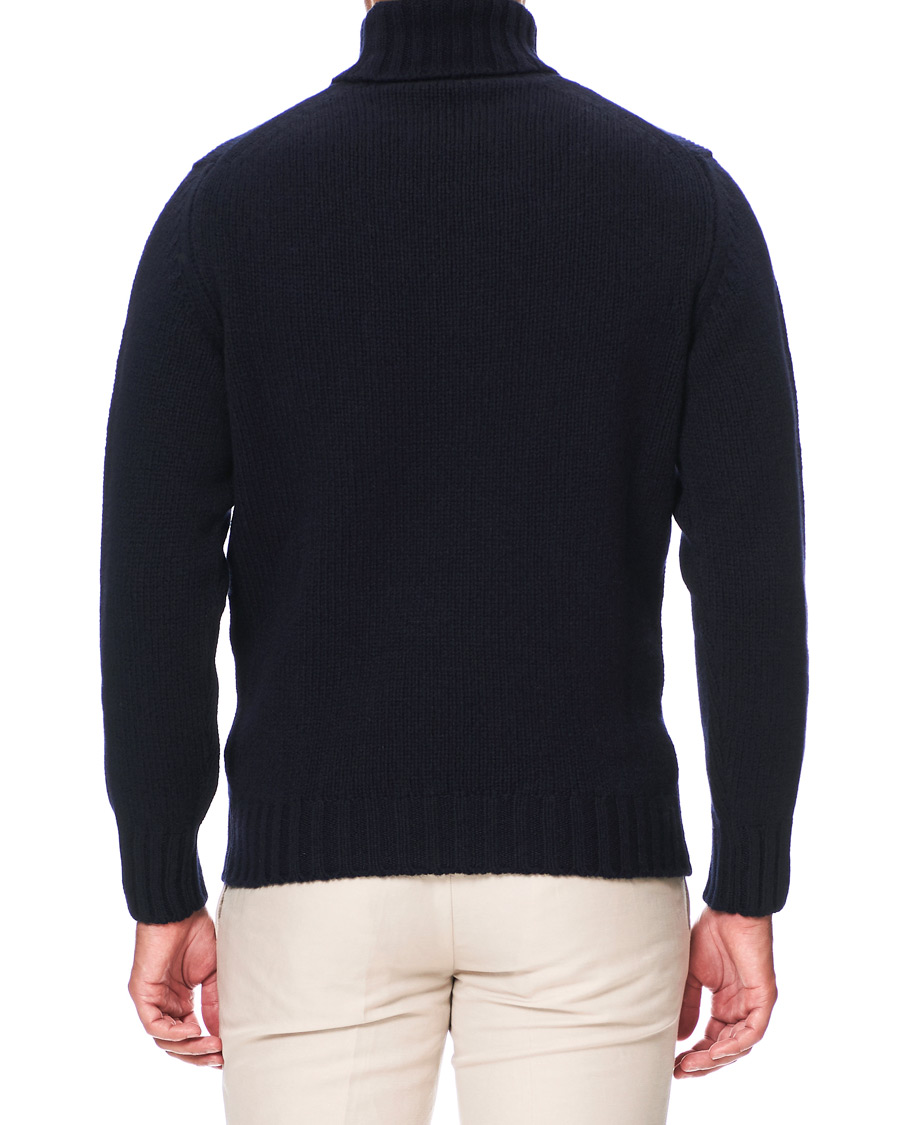 Herre | Trøjer | Drake's | Lambswool Rollneck Navy