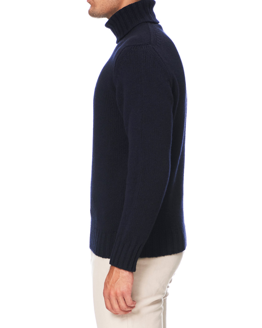 Herre | Trøjer | Drake's | Lambswool Rollneck Navy