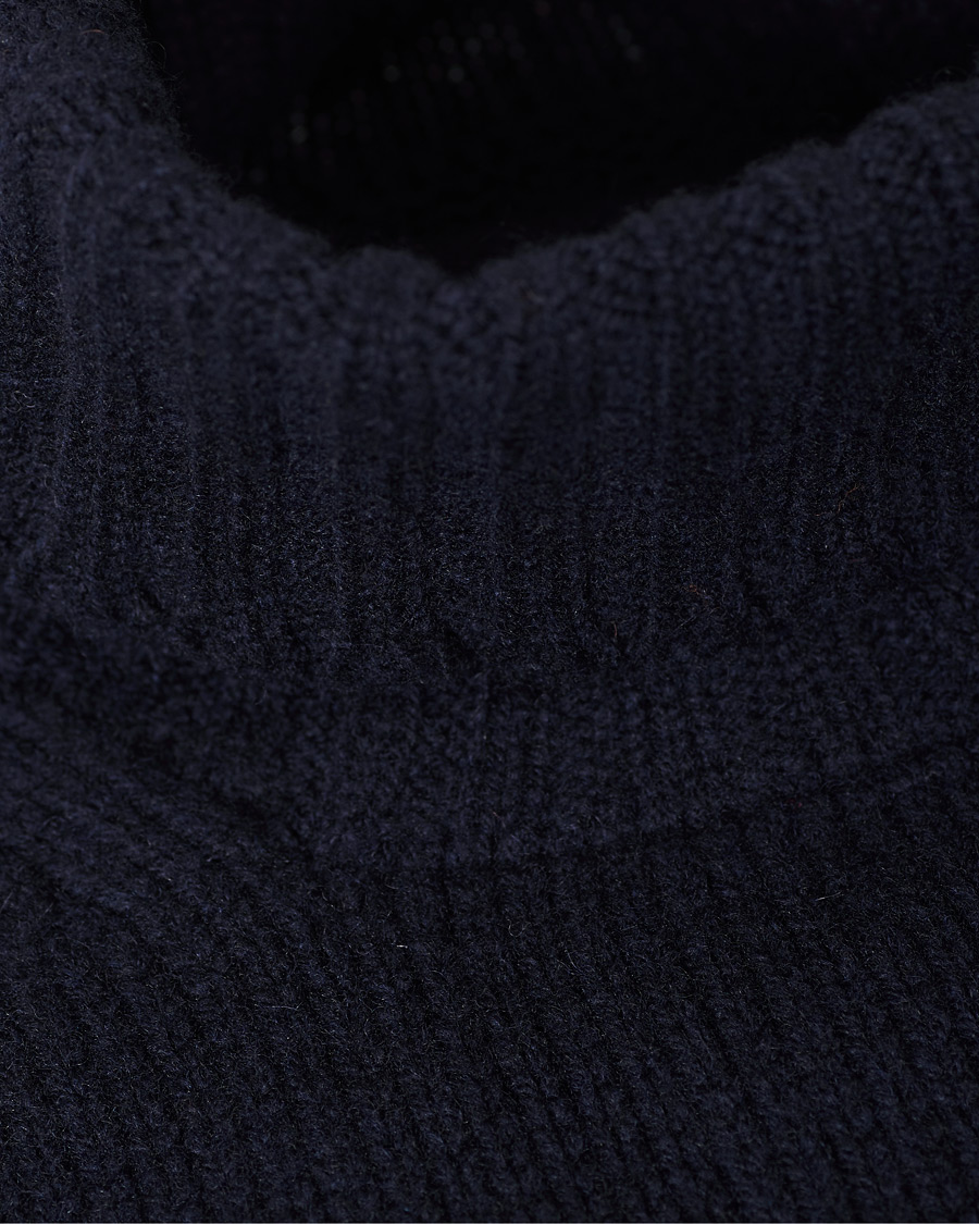 Herre | Trøjer | Drake's | Lambswool Rollneck Navy