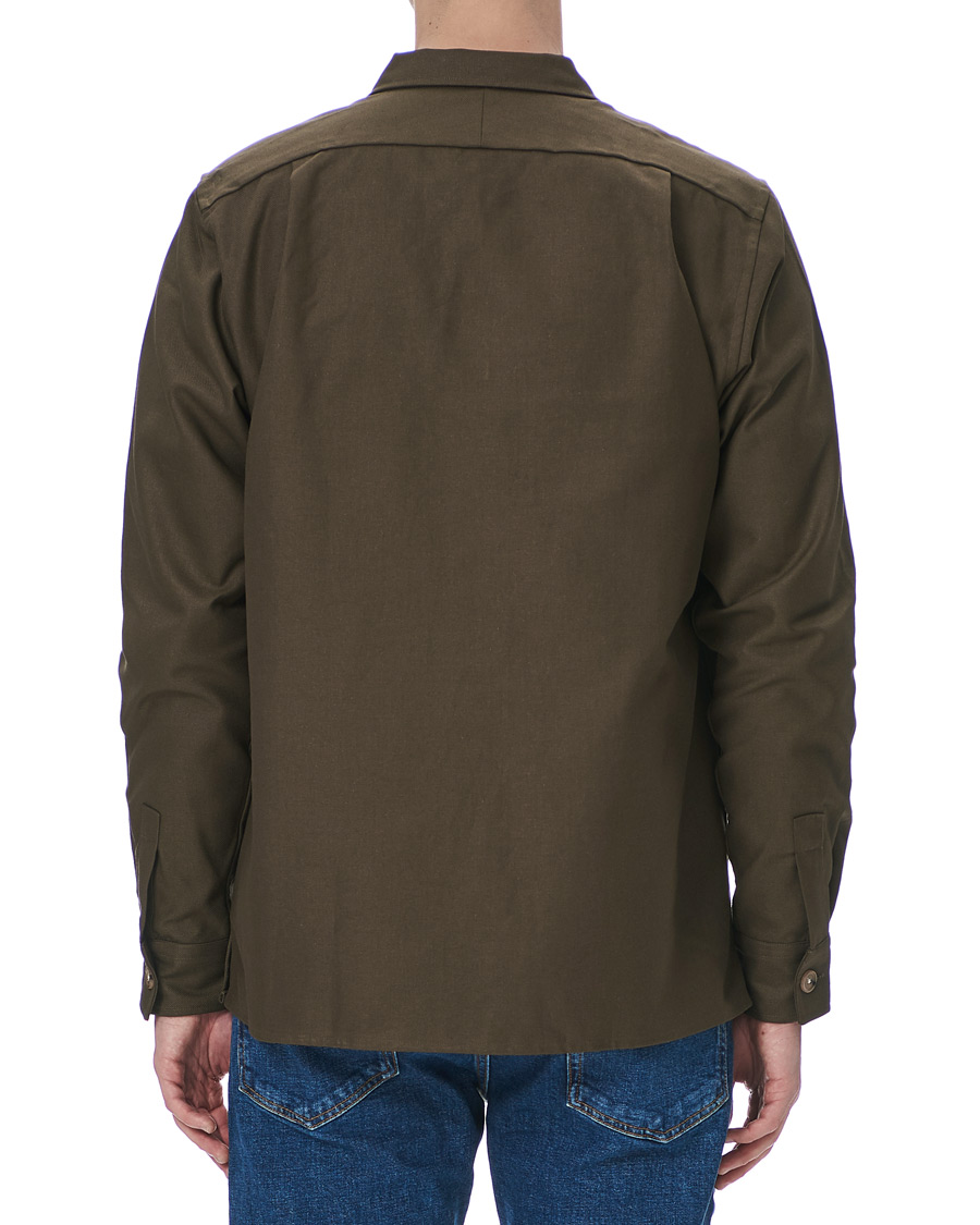 Herre | Skjorter | Drake's | Solid Twill Overshirt Olive