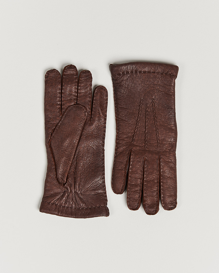 Herre | Handsker | Hestra | Peccary Handsewn Cashmere Lined Glove Siena