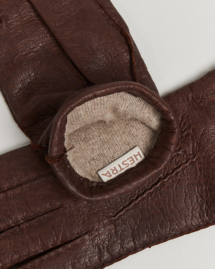 Herre |  | Hestra | Peccary Handsewn Cashmere Glove Sienna