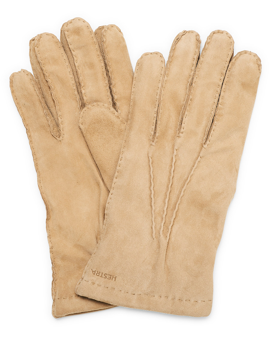 Herre | Hestra Arthur Wool Lined Suede Glove Camel | Hestra | Arthur Wool Lined Suede Glove Camel