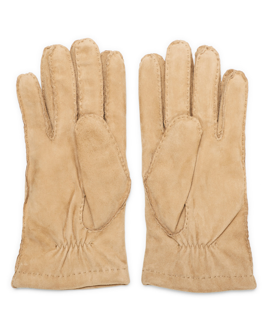 Herre | Hestra Arthur Wool Lined Suede Glove Camel | Hestra | Arthur Wool Lined Suede Glove Camel