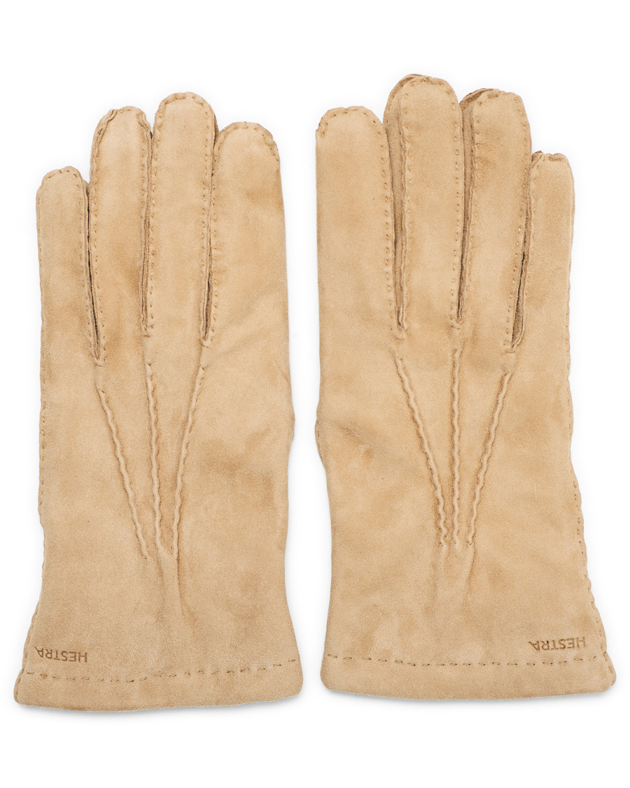 Herre | Hestra Arthur Wool Lined Suede Glove Camel | Hestra | Arthur Wool Lined Suede Glove Camel