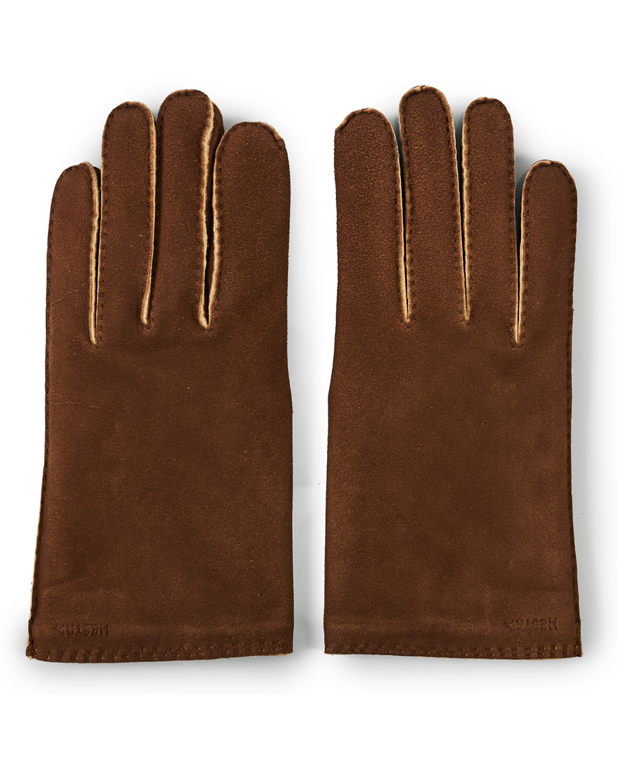 Herre | Hestra Philippe Chamoise Wool Lined Glove Brown | Hestra | Philippe Chamoise Wool Lined Glove Brown