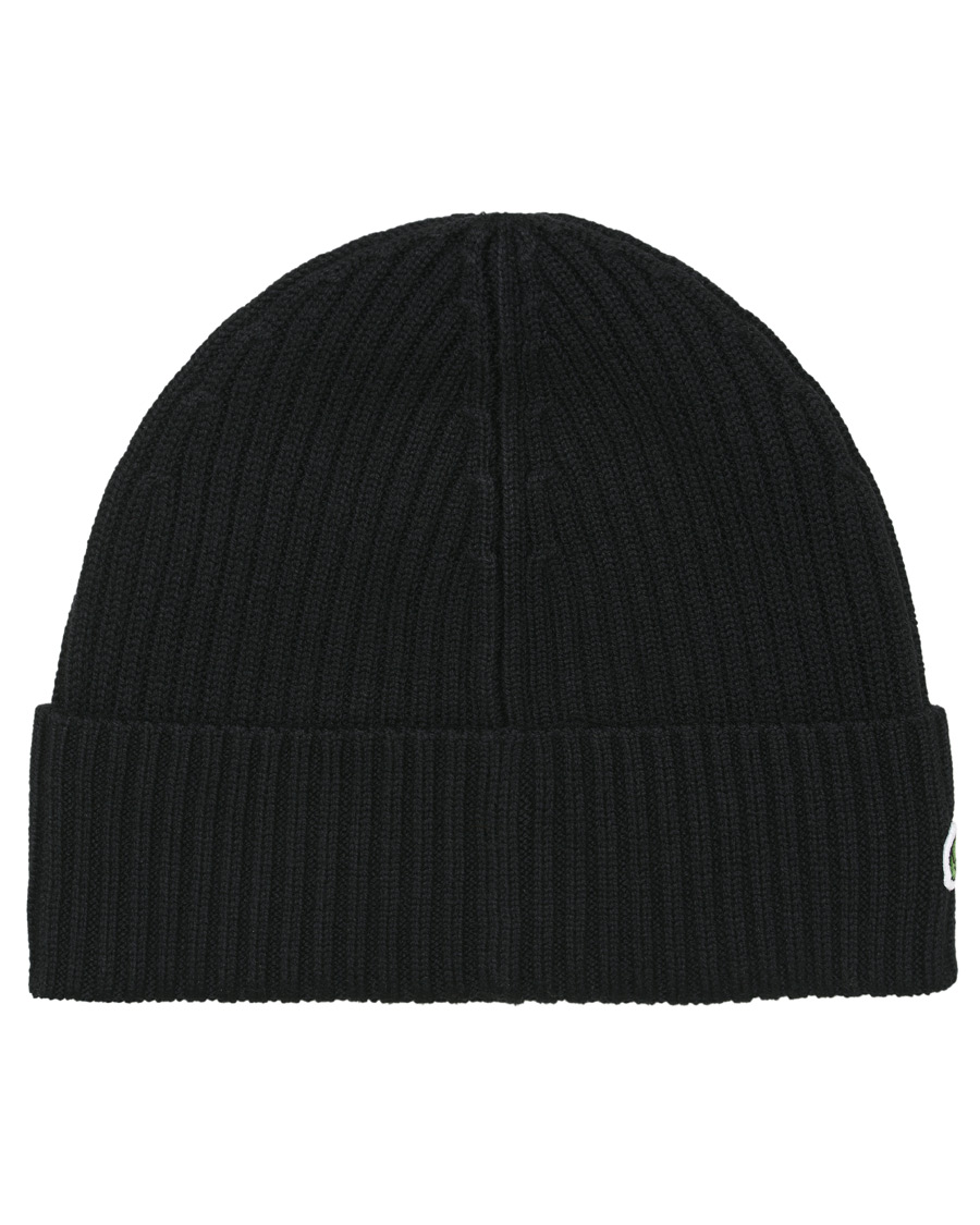 Herre | Lacoste Knitted Beanie Noir | Lacoste | Knitted Beanie Noir