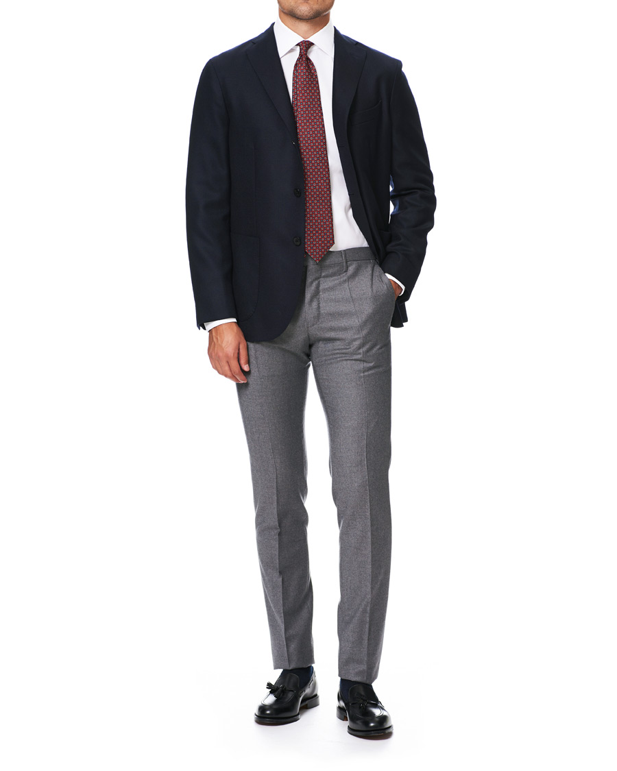Herre | Skjorter | Kamakura Shirts | Slim Fit Pinpoint Oxford Shirt White