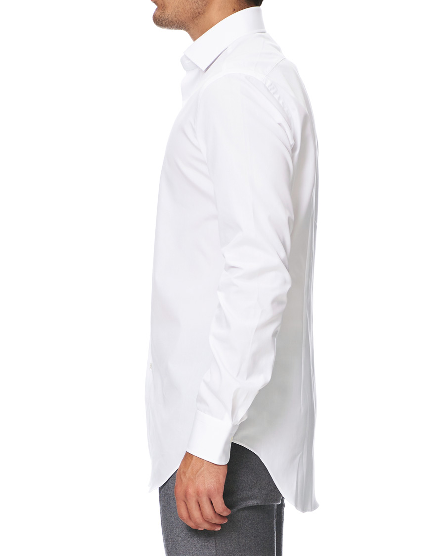 Herre | Skjorter | Kamakura Shirts | Slim Fit Pinpoint Oxford Shirt White