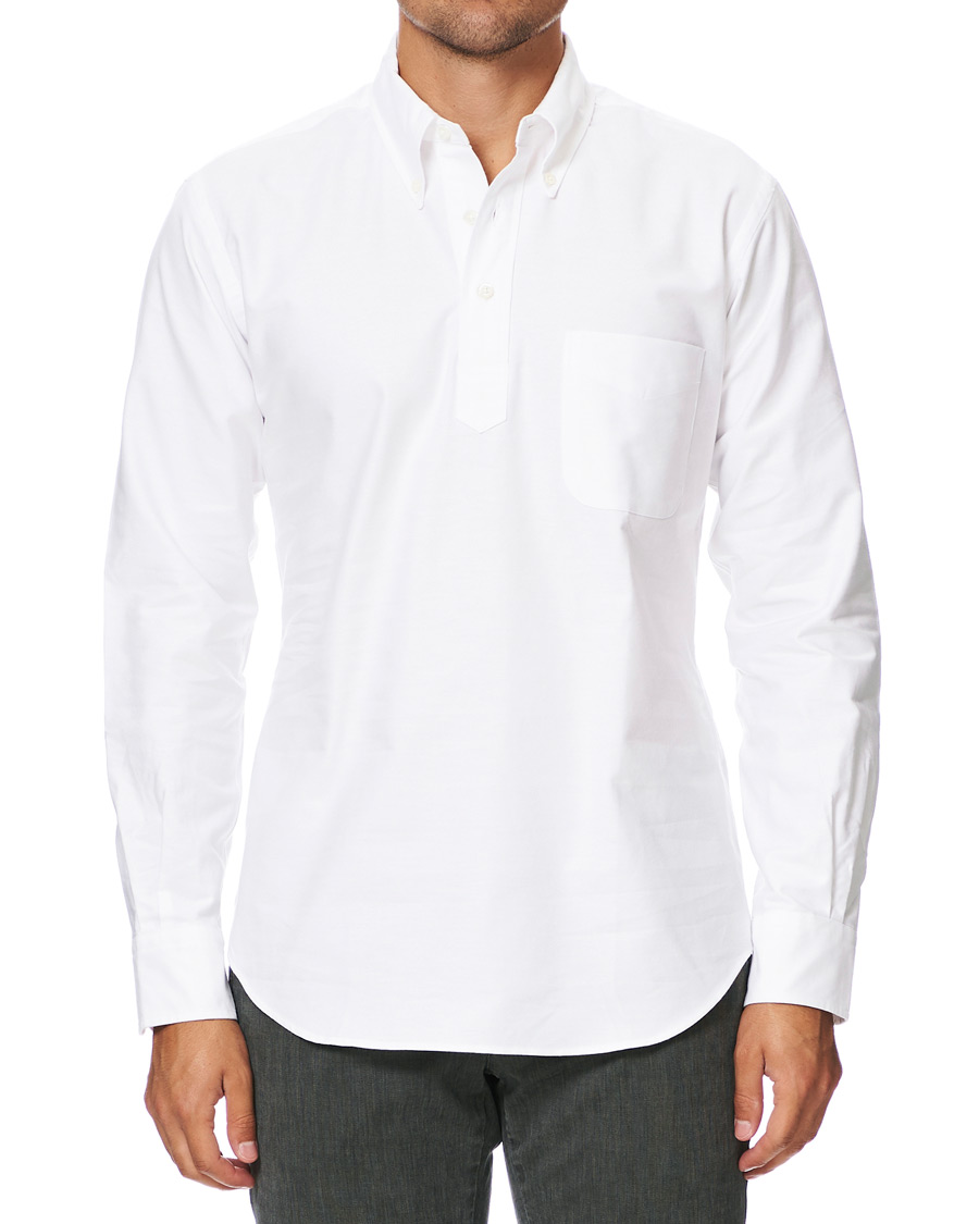 Herre | Skjorter | Kamakura Shirts | Vintage Ivy New York Popover Shirt White