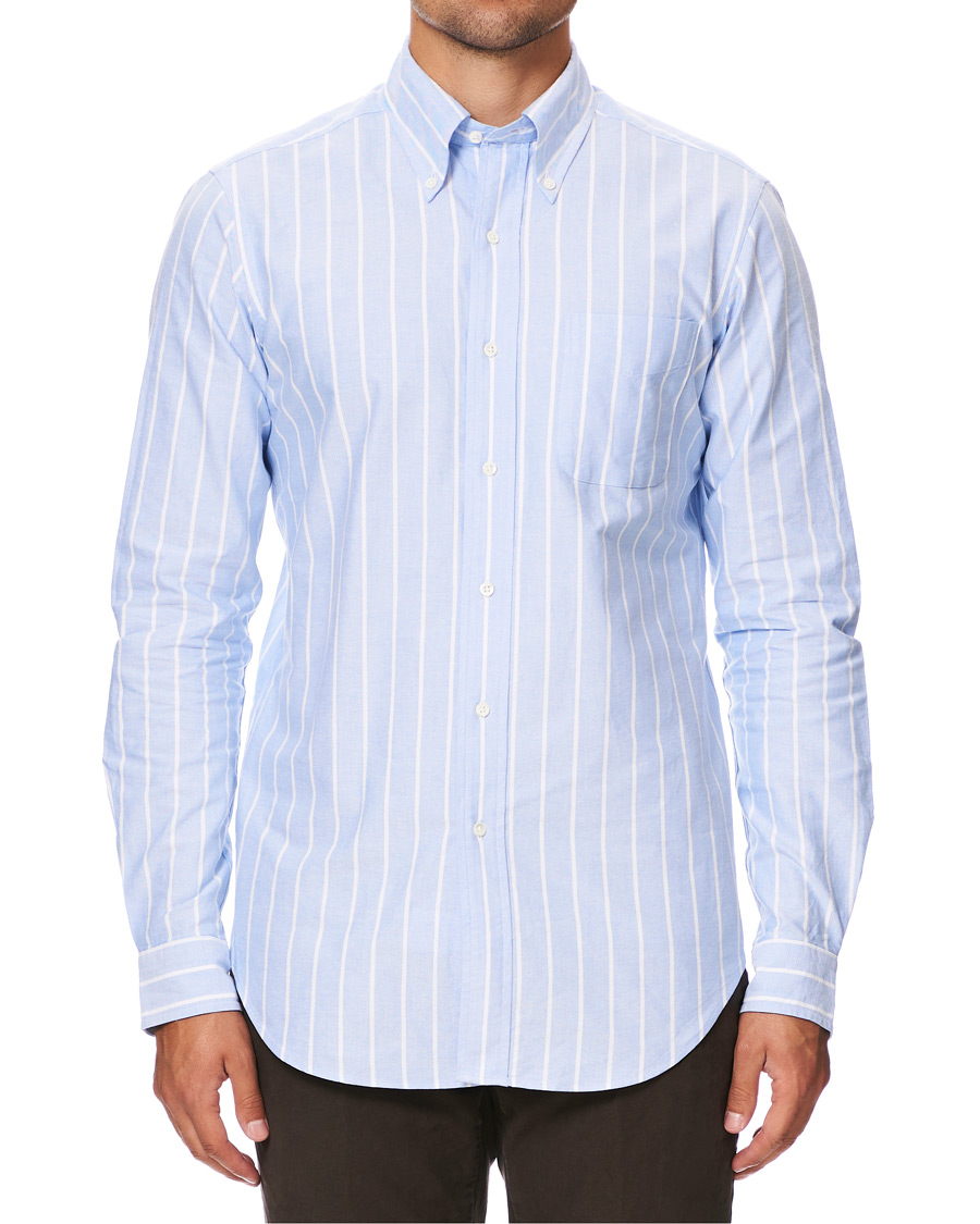 Herre | Skjorter | Kamakura Shirts | Slim Fit Oxford Sport Shirt Blue