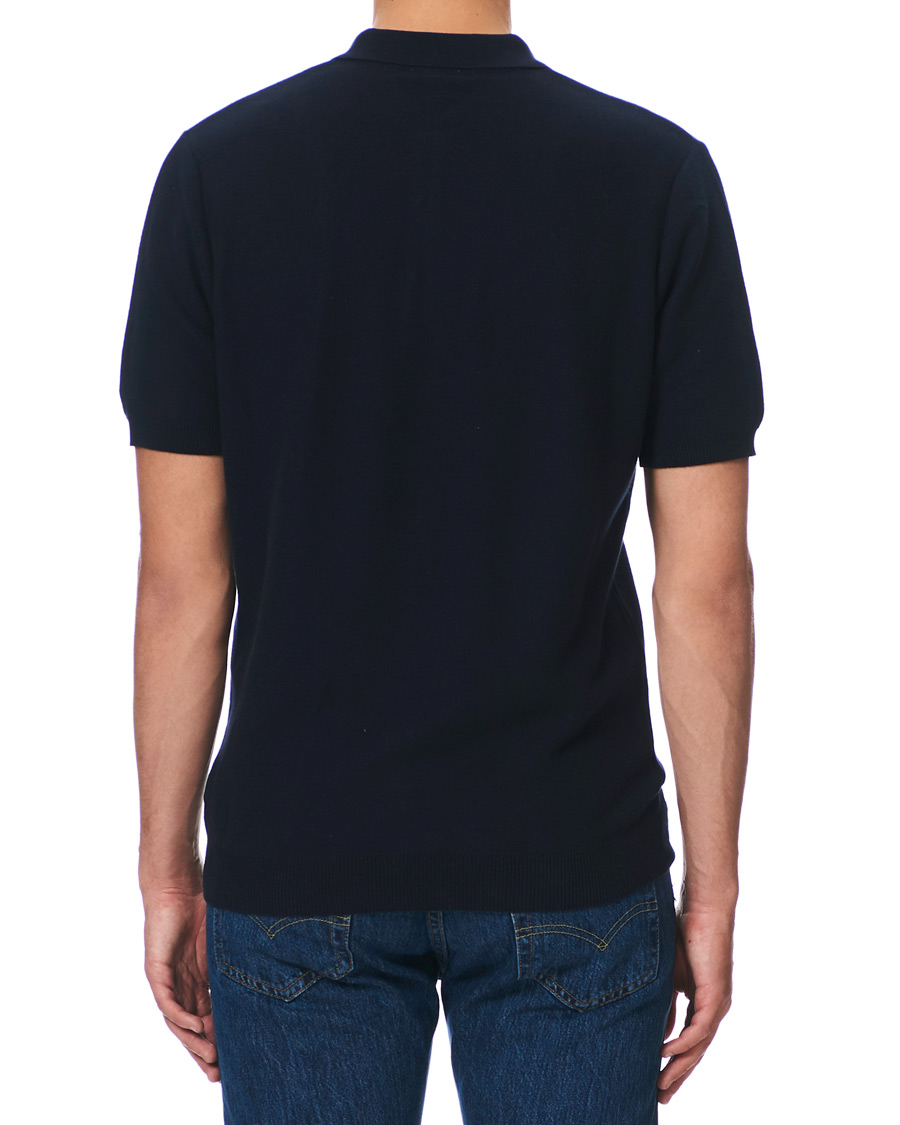 Herre | Polotrøjer | Sunspel | Fine Texture Polo Navy