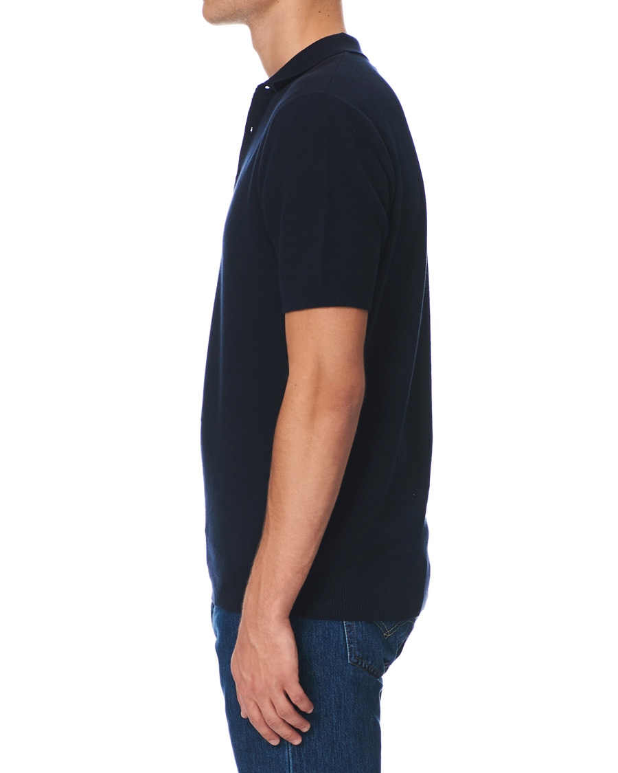 Herre | Polotrøjer | Sunspel | Fine Texture Polo Navy