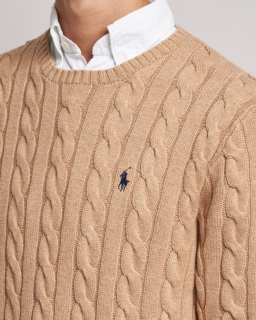 Herre | Trøjer | Polo Ralph Lauren | Cotton Cable Pullover Camel Melange
