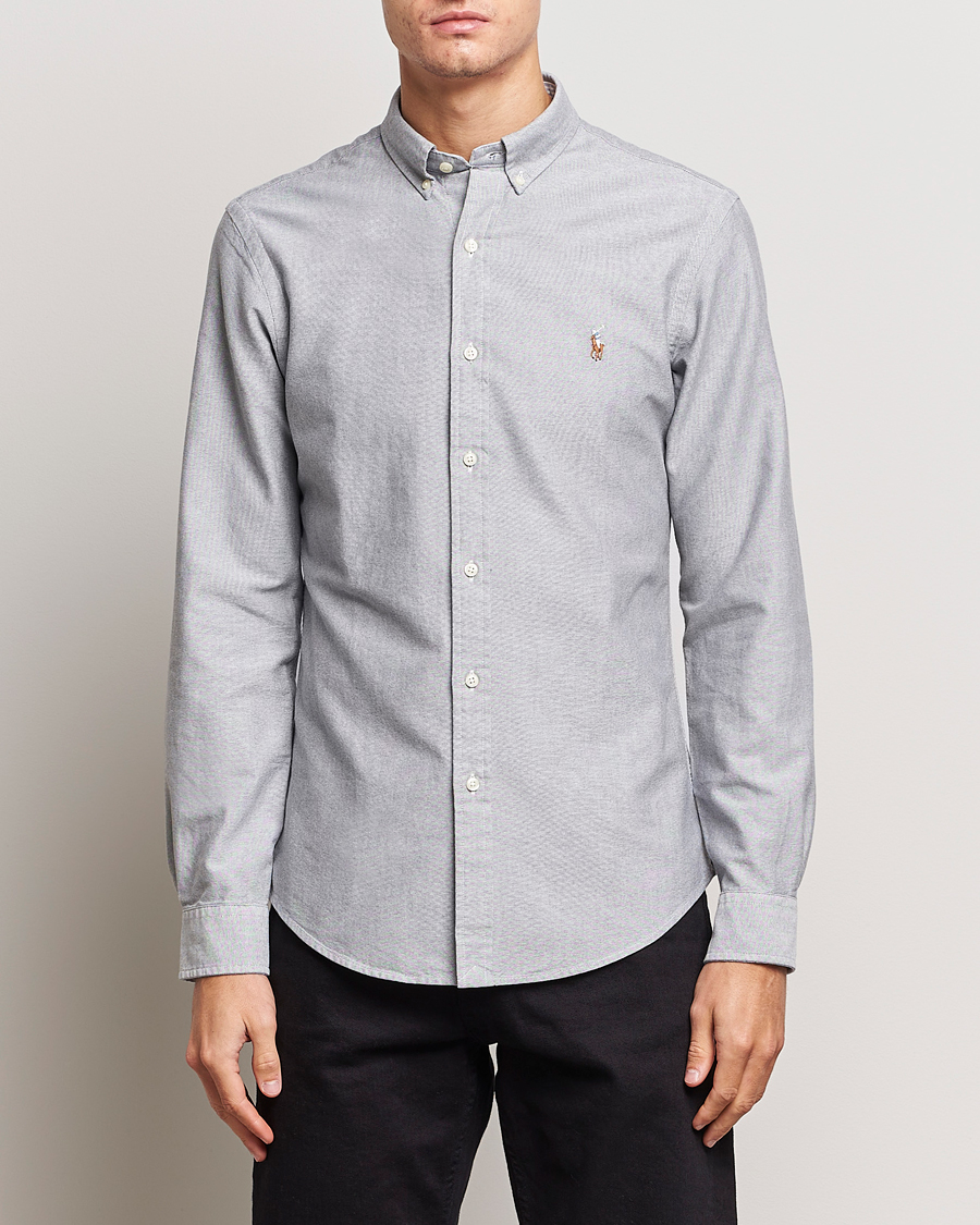 Herre |  | Polo Ralph Lauren | Slim Fit Oxford Button Down Shirt Slate