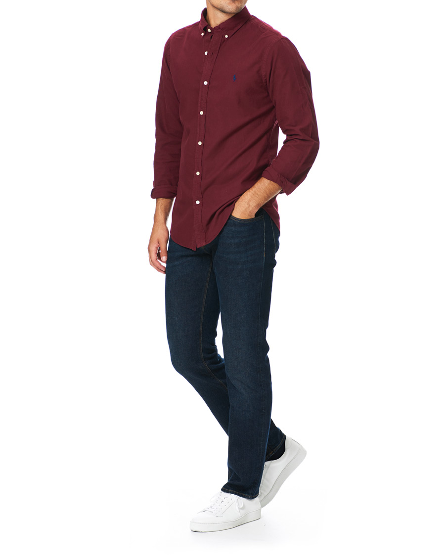 Herre | Skjorter | Polo Ralph Lauren | Slim Fit Garment Dyed Oxford Shirt Wine