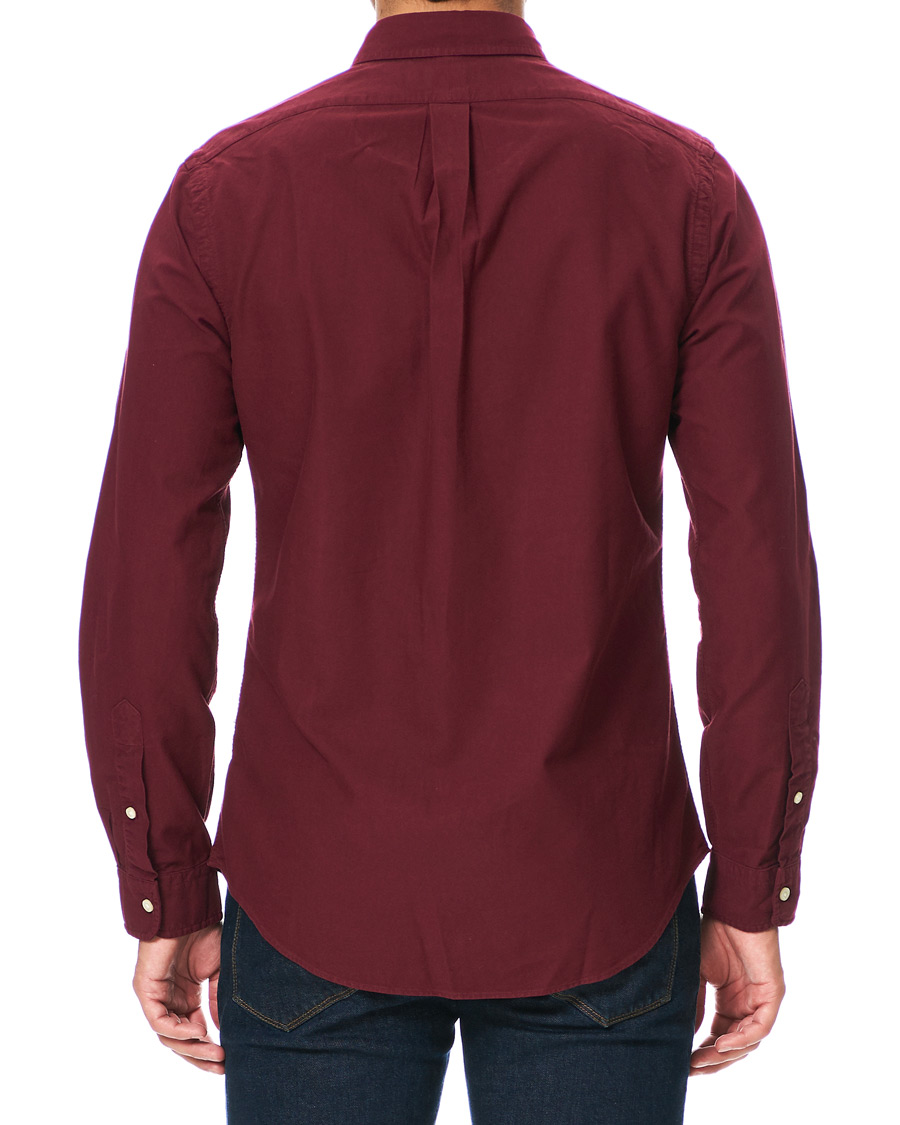 Herre | Skjorter | Polo Ralph Lauren | Slim Fit Garment Dyed Oxford Shirt Wine