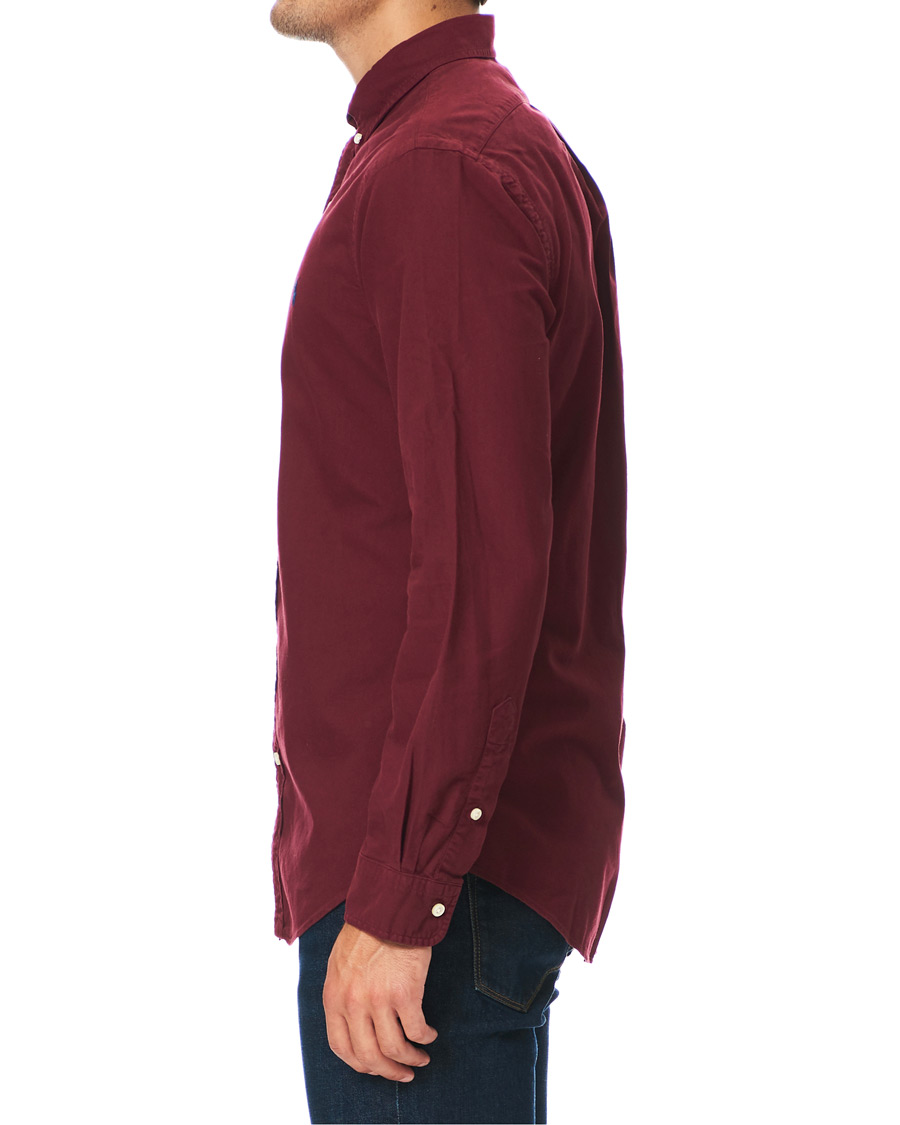 Herre | Skjorter | Polo Ralph Lauren | Slim Fit Garment Dyed Oxford Shirt Wine
