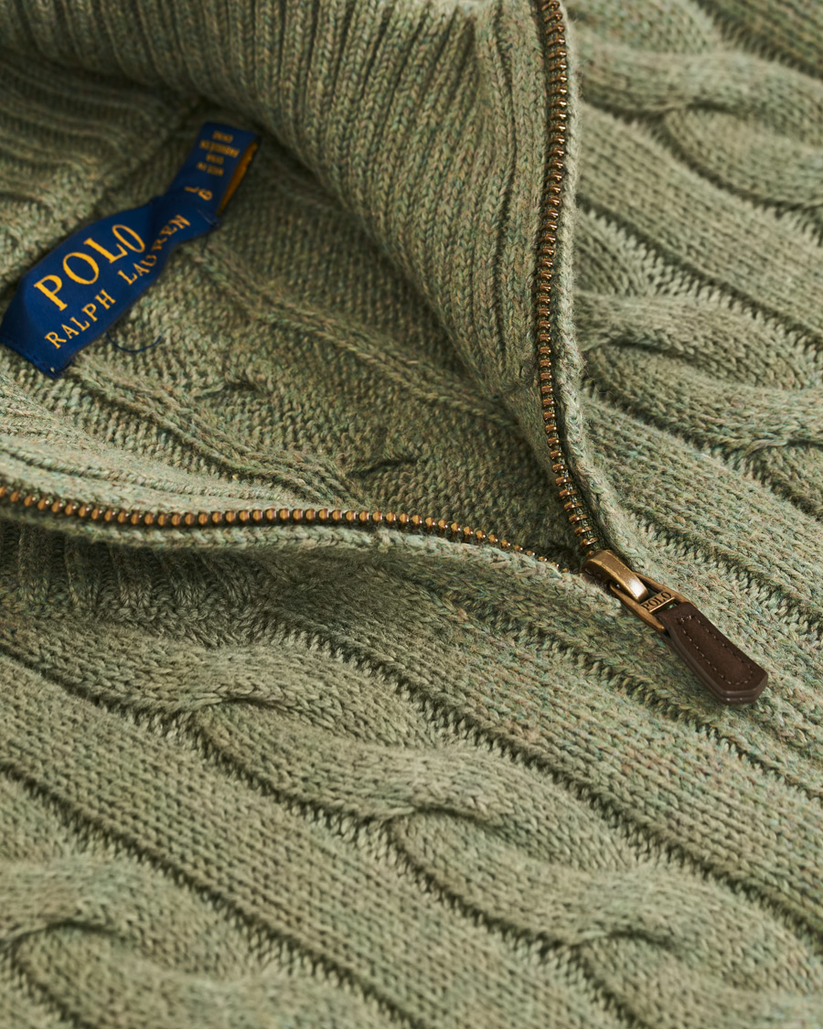 Herre | Trøjer | Polo Ralph Lauren | Cotton Cable Half Zip Green