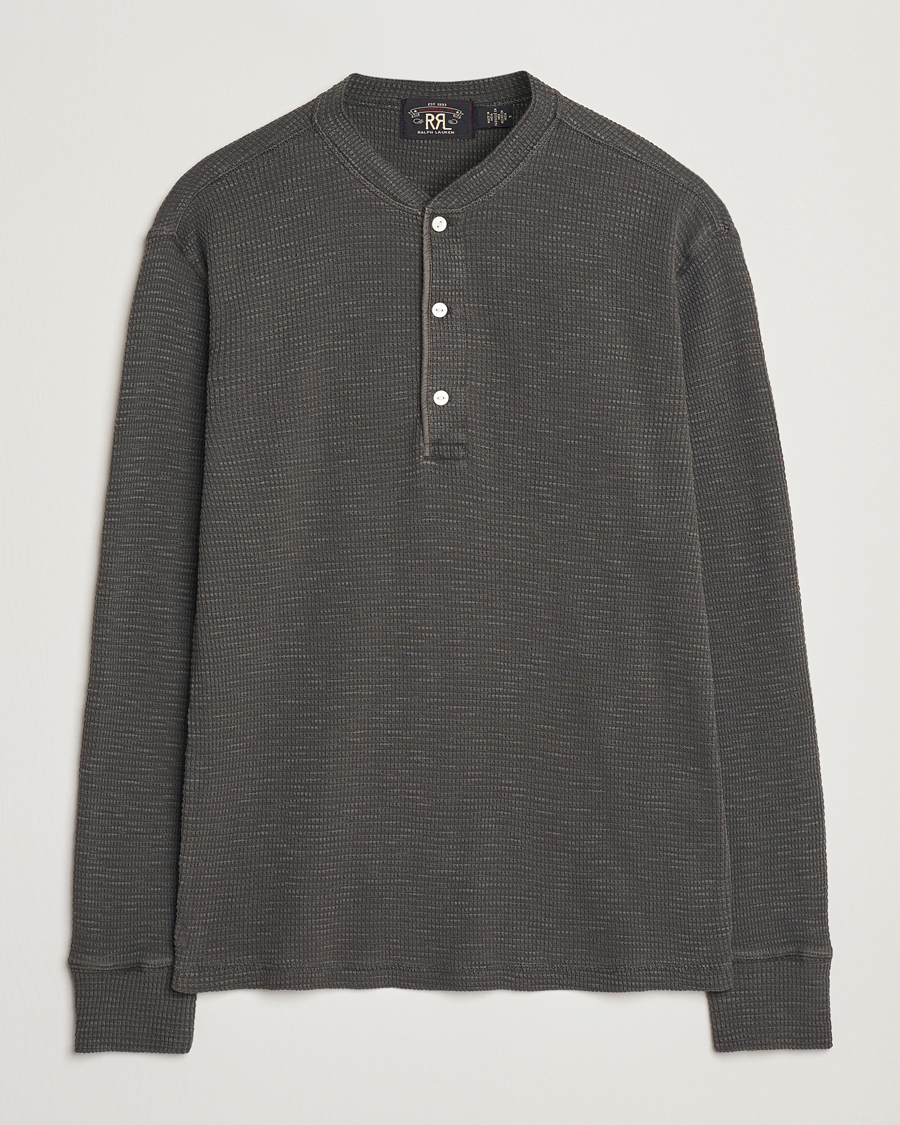 Herre | Trøjer | RRL | Long Sleeve Henley Faded Black