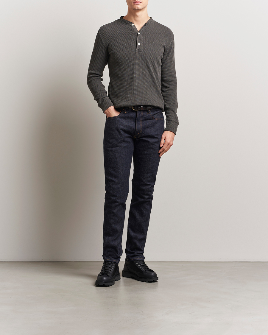 Herre | Trøjer | RRL | Long Sleeve Henley Faded Black