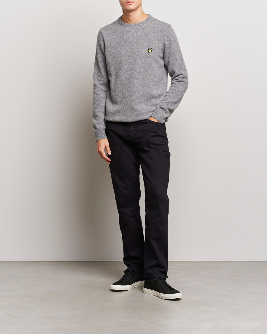 Herre | Trøjer | Lyle & Scott | Lambswool Crew Neck Pullover Mid Grey Melange