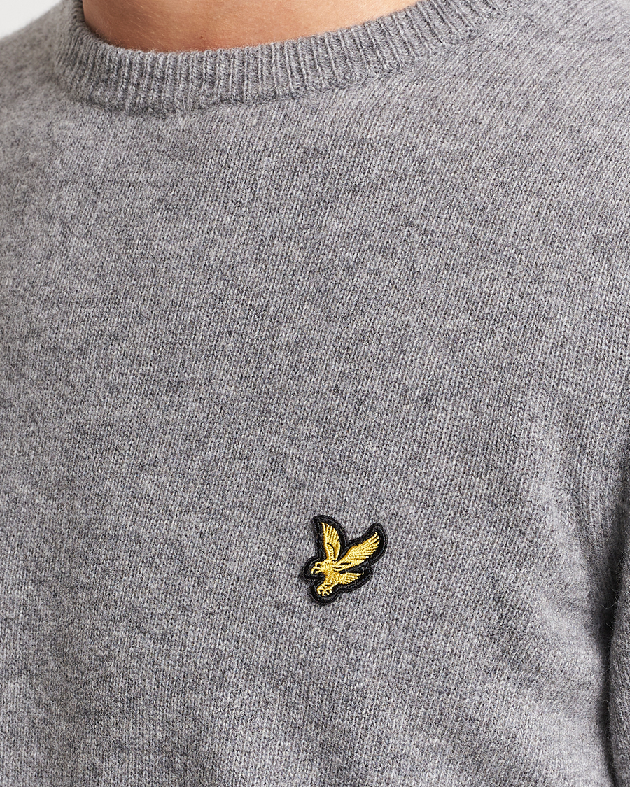 Herre | Trøjer | Lyle & Scott | Lambswool Crew Neck Pullover Mid Grey Melange