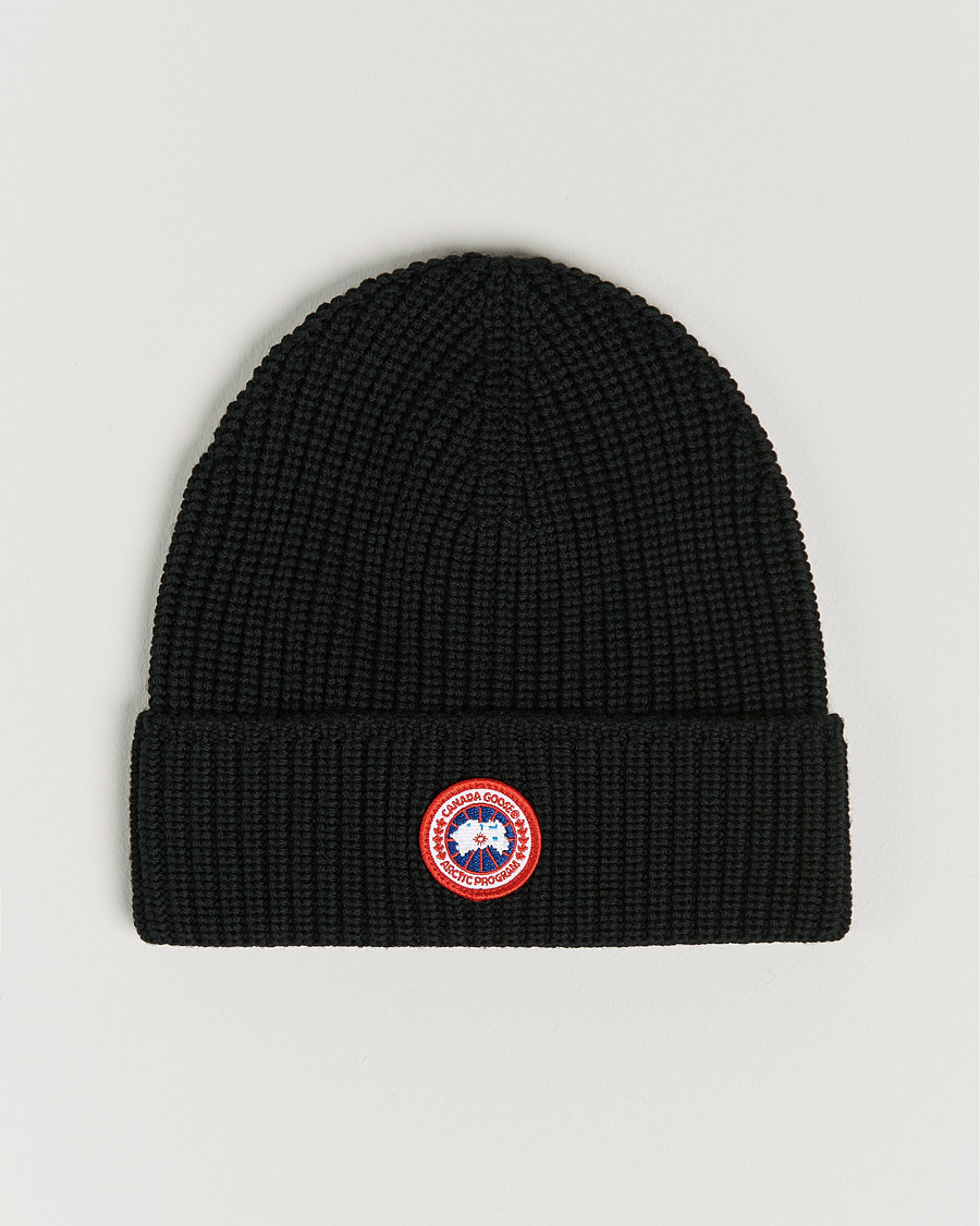 Herre | Canada Goose Arctic Disc Rib Toque Black | Canada Goose | Arctic Disc Rib Toque Black