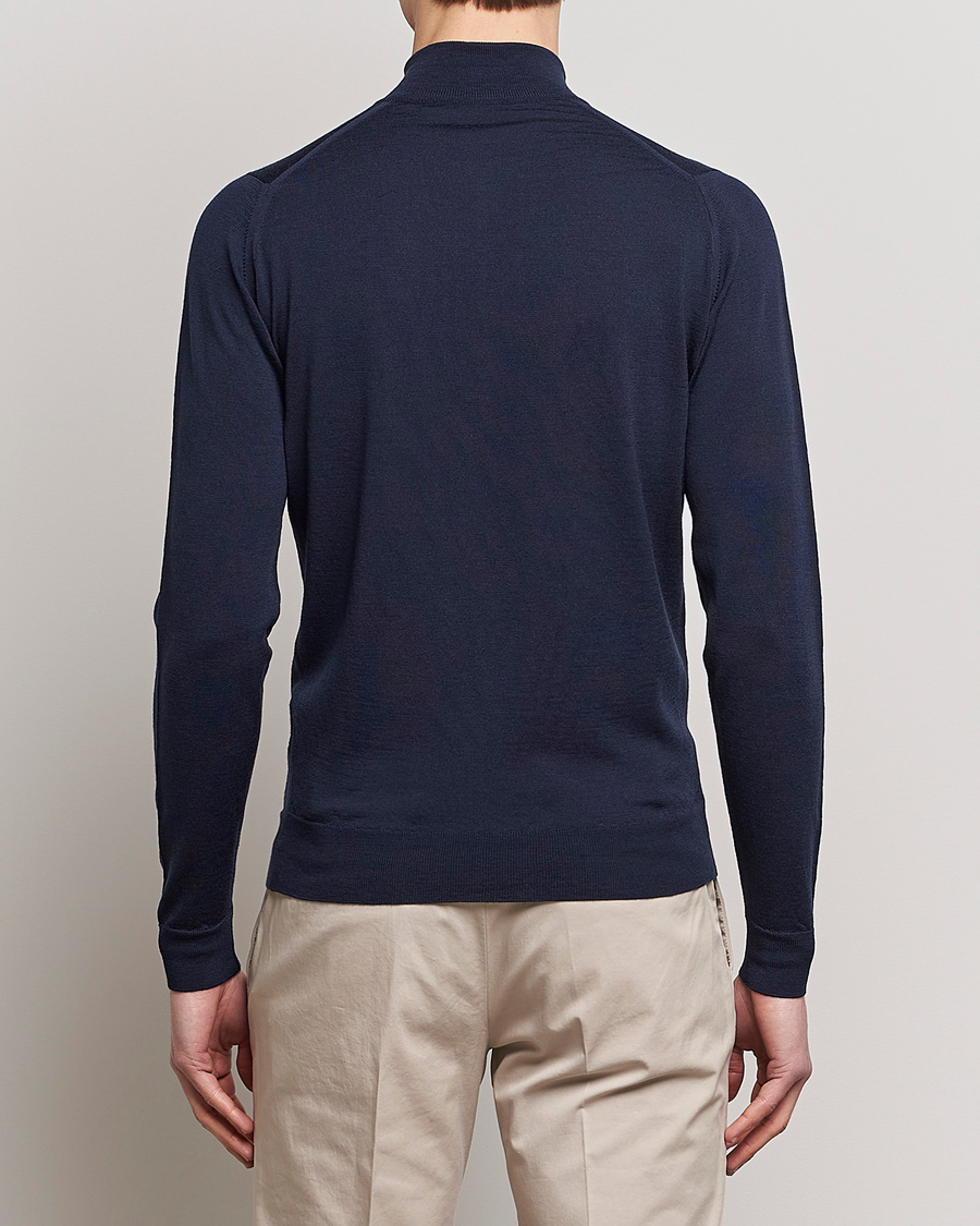 Herre | Trøjer | John Smedley | Barrow Extra Fine Merino Half Zip Midnight