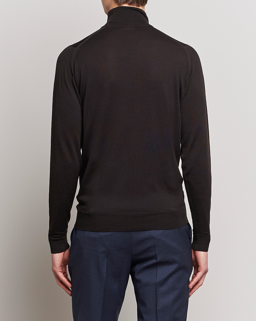 Herre | Trøjer | John Smedley | Cherwell Extra Fine Merino Rollneck Dark Cocoa