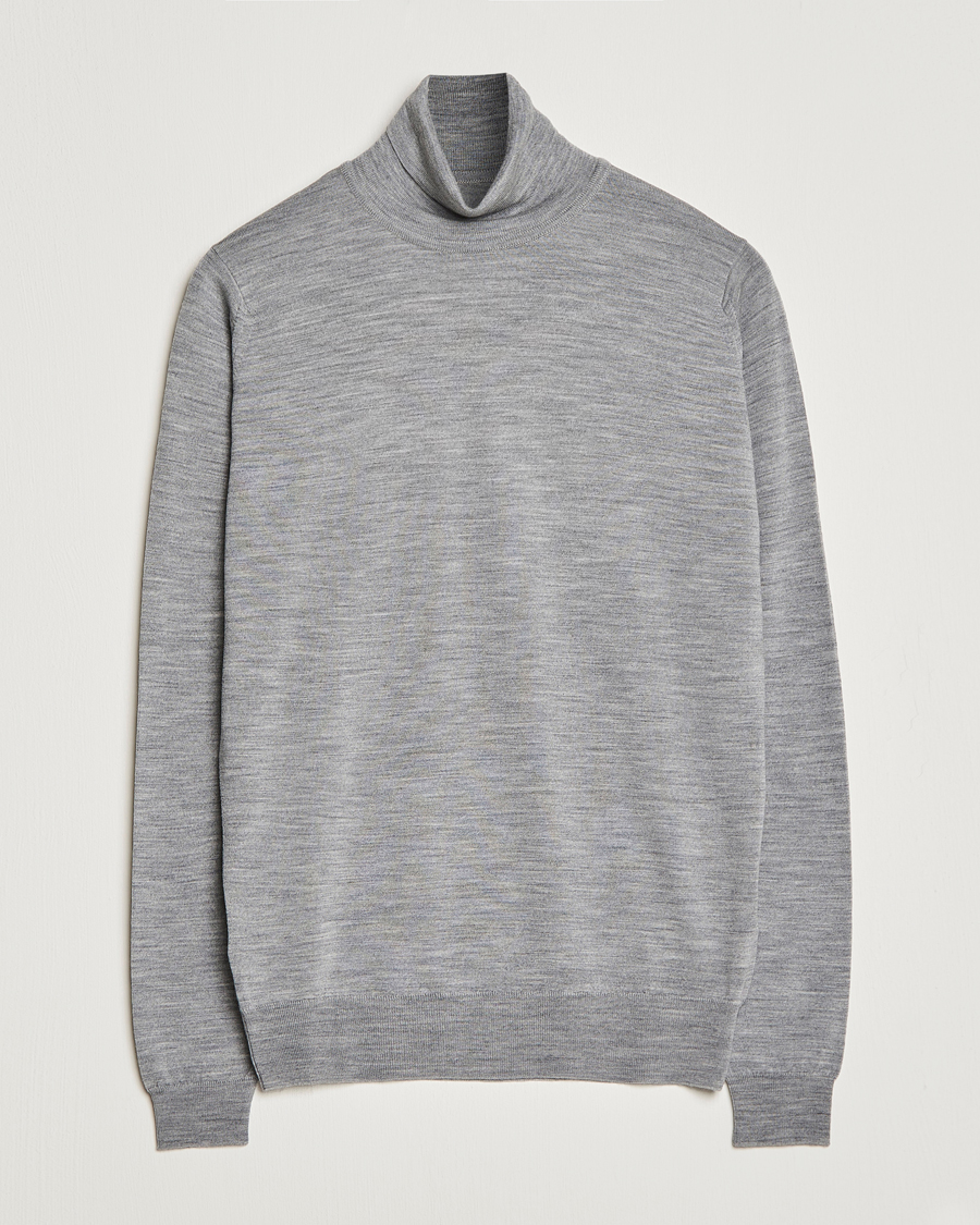 Herre | Trøjer | John Smedley | Cherwell Extra Fine Merino Rollneck Silver