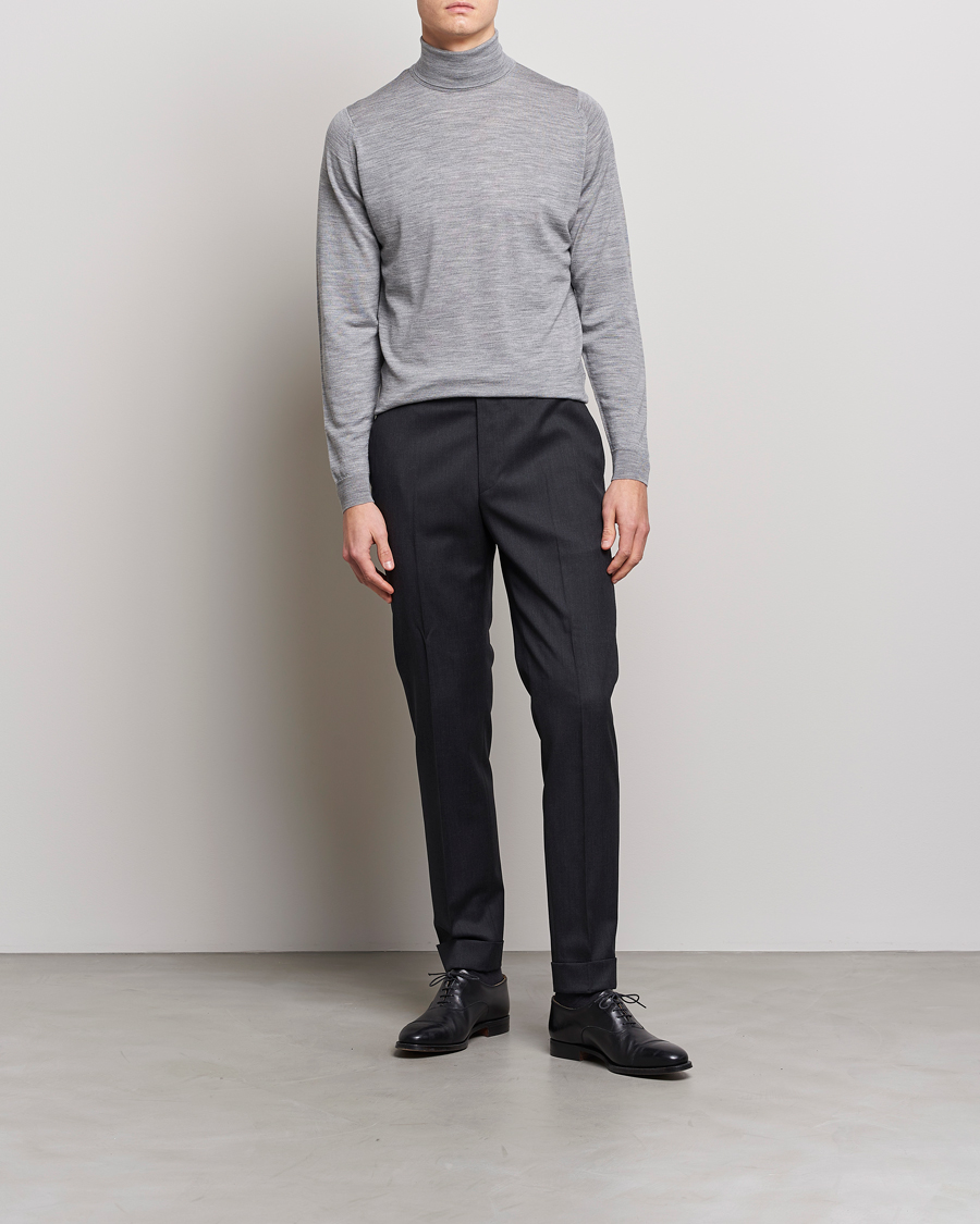Herre | Trøjer | John Smedley | Cherwell Extra Fine Merino Rollneck Silver