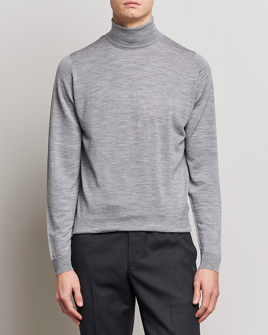 Herre | Tøj | John Smedley | Cherwell Extra Fine Merino Rollneck Silver