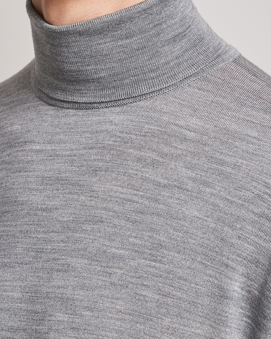 Herre | Trøjer | John Smedley | Cherwell Extra Fine Merino Rollneck Silver