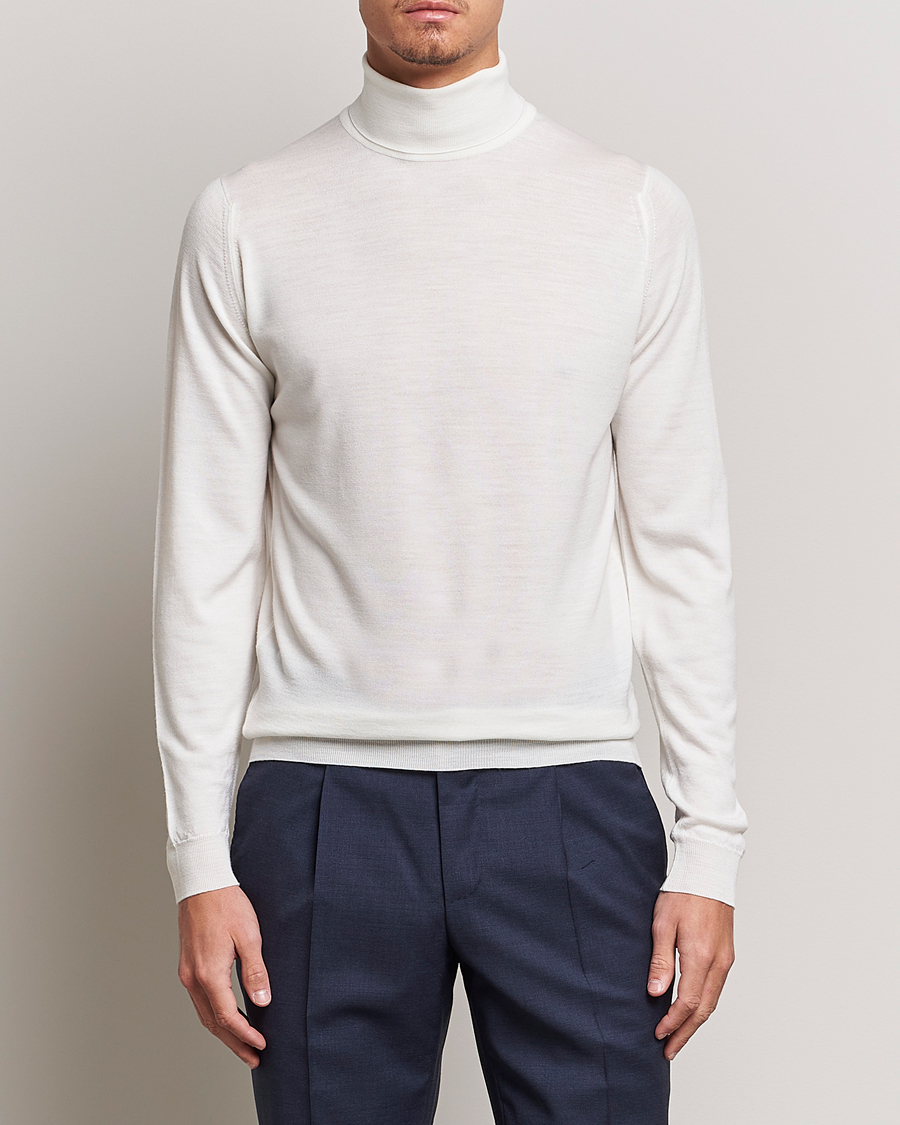 Herre | Trøjer | John Smedley | Cherwell Extra Fine Merino Rollneck Snow White