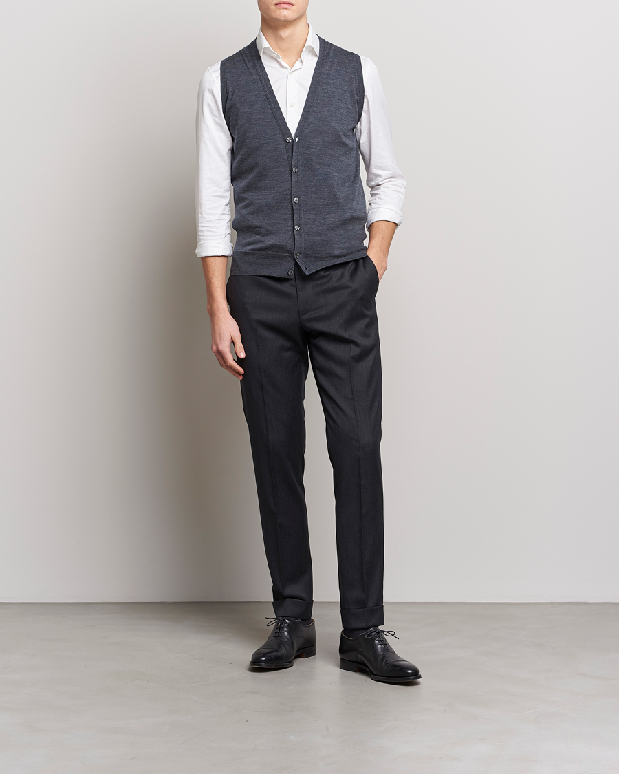 Herre | Trøjer | John Smedley | Huntswood Slim Fit Waistcoat Charcoal