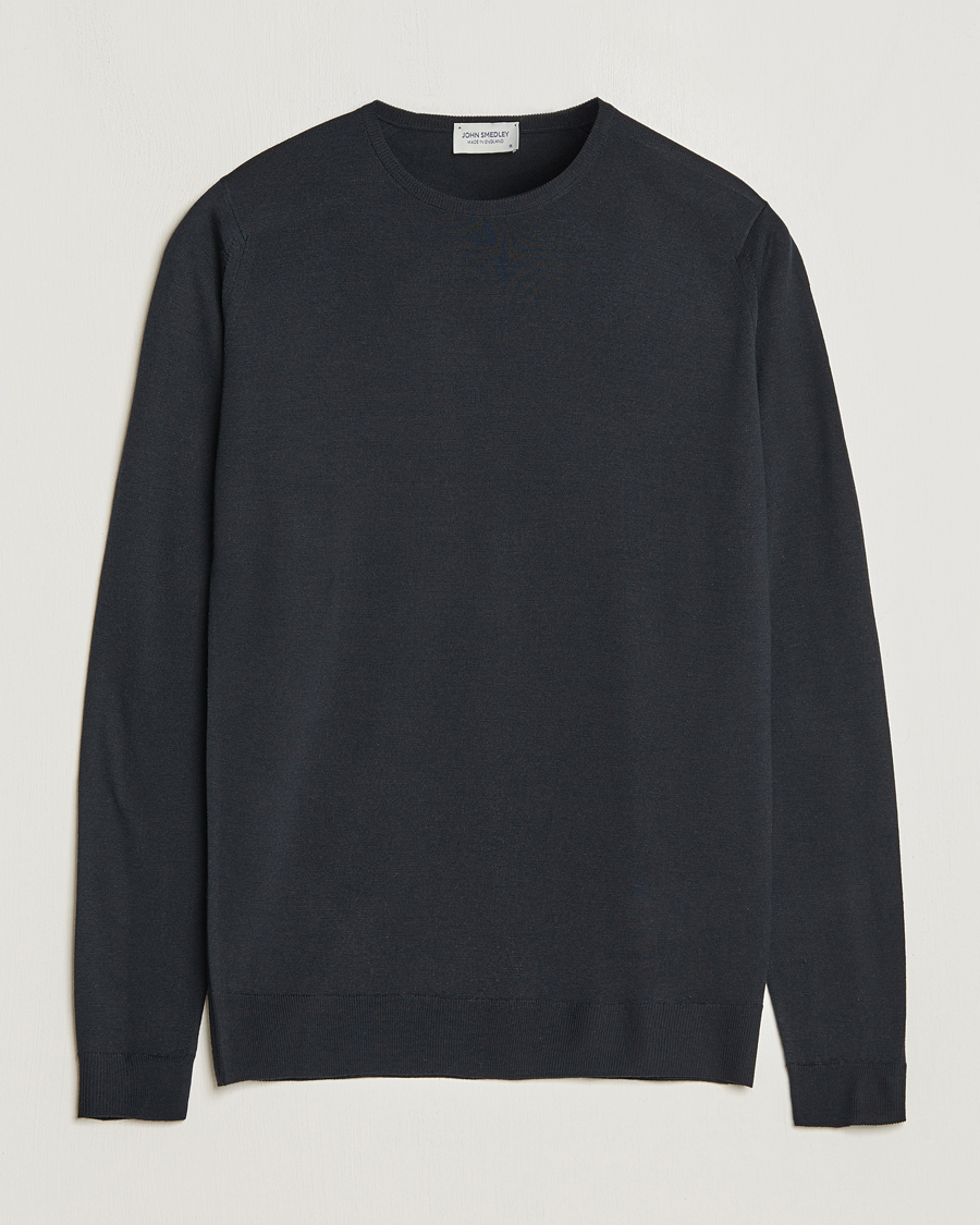 Herre |  | John Smedley | Lundy Extra Fine Merino Crew Neck Black