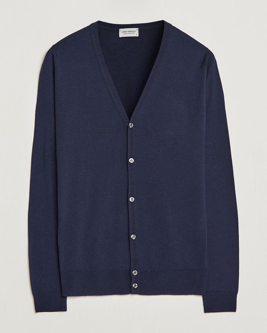 Herre |  | John Smedley | Petworth Extra Fine Merino Cardigan Midnight