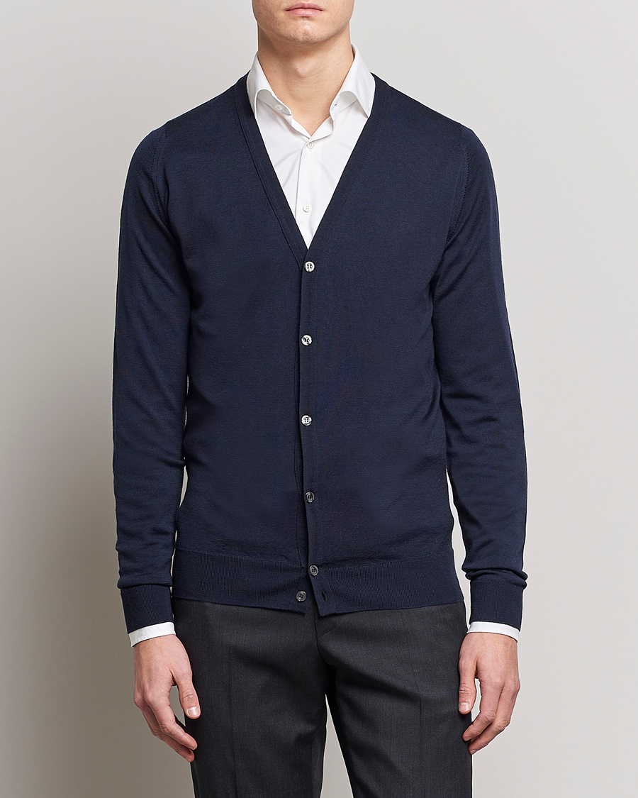 Herre | Afdelinger | John Smedley | Petworth Extra Fine Merino Cardigan Midnight