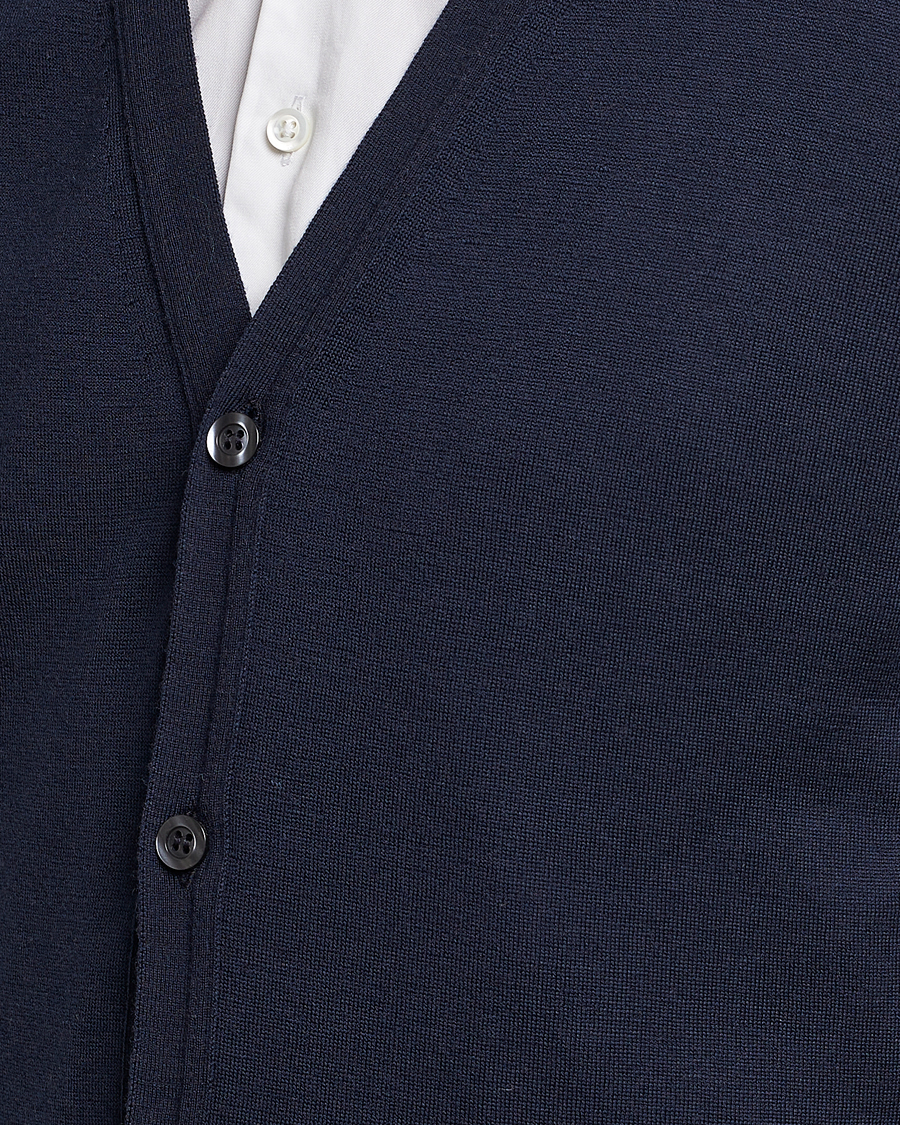 Herre | Trøjer | John Smedley | Petworth Extra Fine Merino Cardigan Midnight