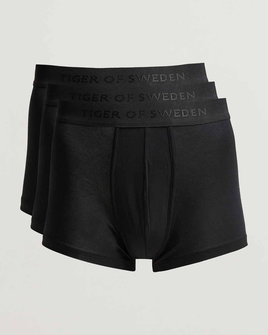 Herre | Undertøj | Tiger of Sweden | Brage Lyocell 3-Pack Boxer Trunk Black